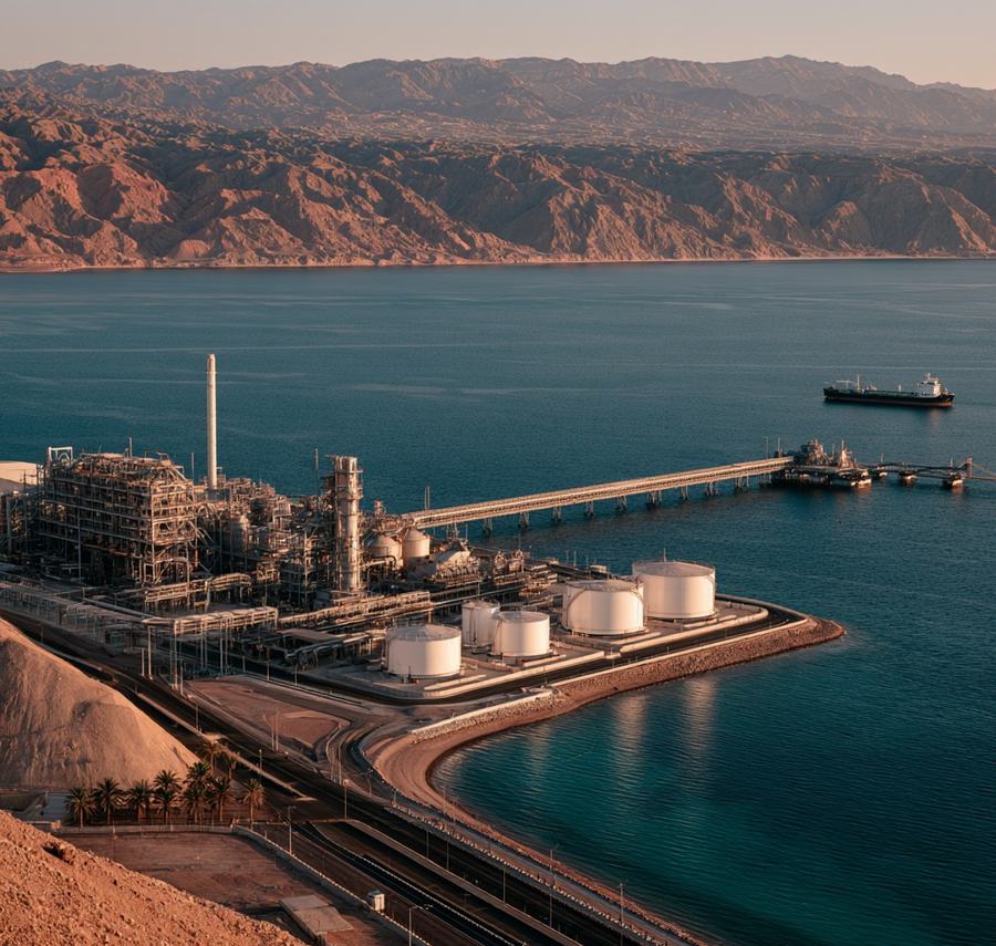 JPMC–Transpet Phosphoric Acid Plant (Aqaba), AI-generated illustration