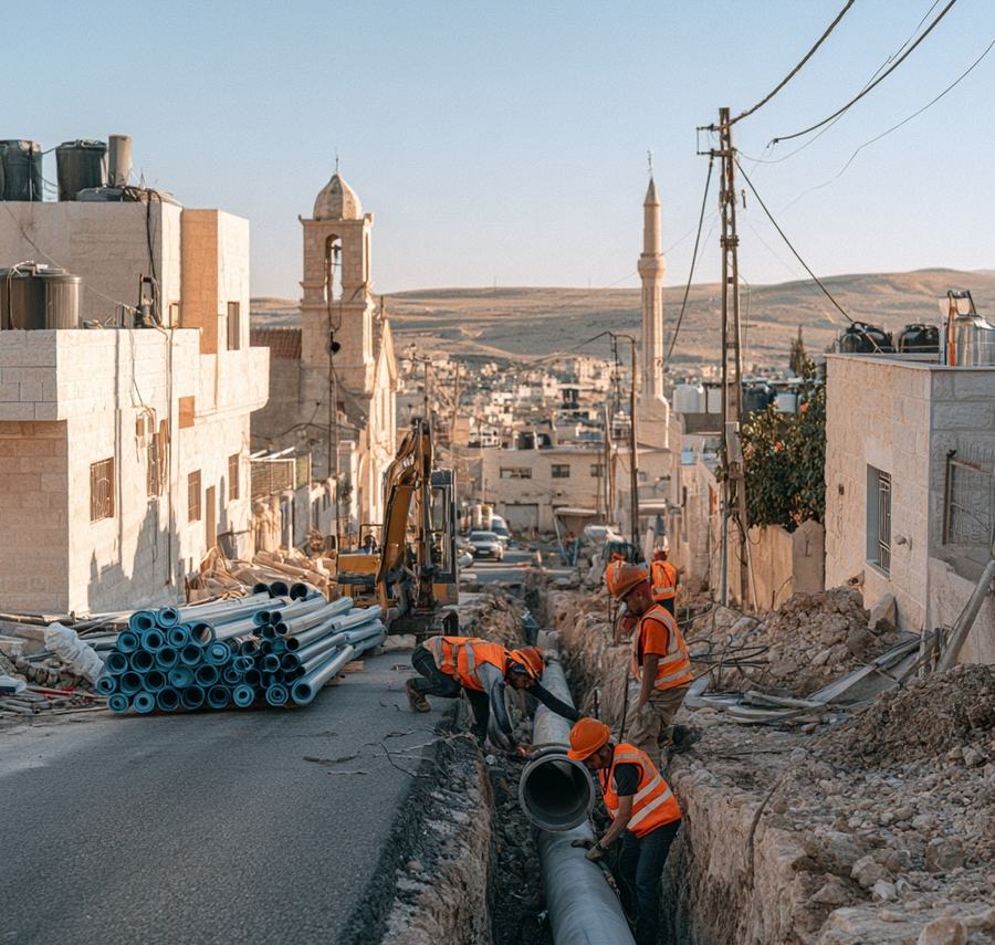 Madaba Water Network Replacement, AI-generated illustration