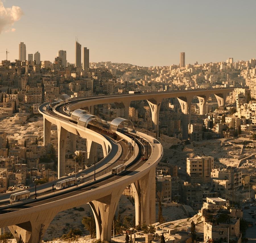 Amman Bridge (Elevated Toll Expressway), AI-generated illustration
