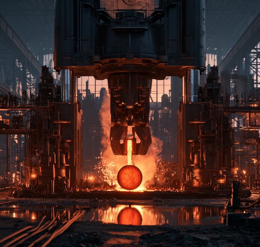 Metal Forging Facility, AI-generated illustration