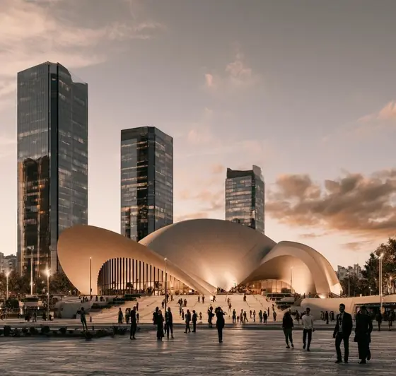 Abdali Convention Center, AI-generated illustration