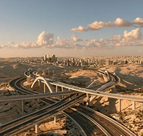 Amman Ring Road / Development Corridor Phase II, AI-generated illustration