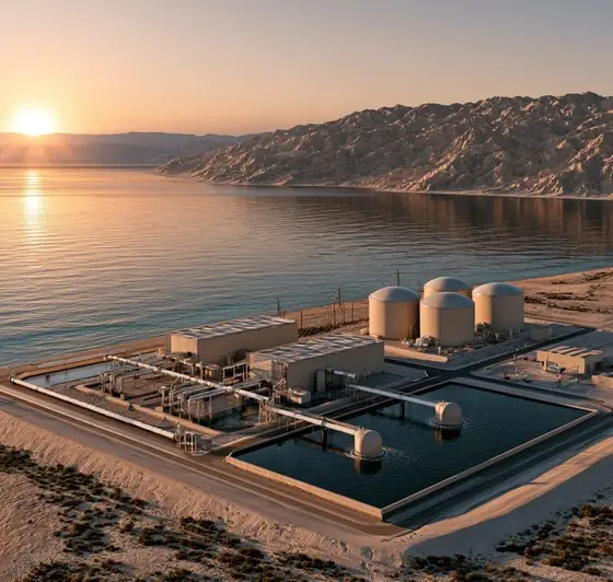 Aqaba Desalination Plant (existing Phase 1), AI-generated illustration