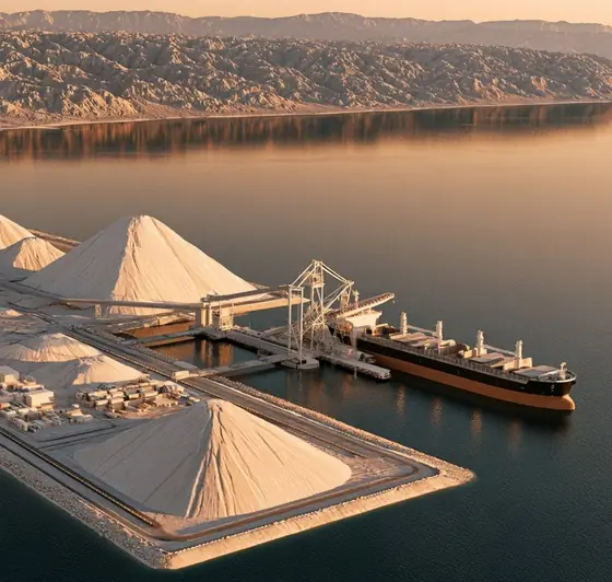 Aqaba New Silica Terminal, AI-generated illustration