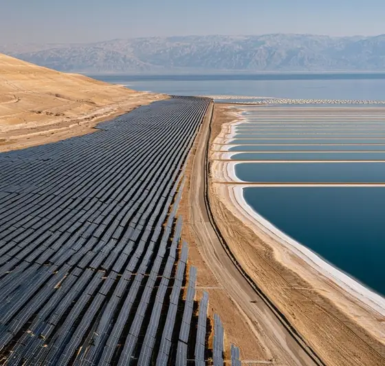 Arab Potash 30 MWp Solar Plant (Ghor Al-Safi), AI-generated illustration