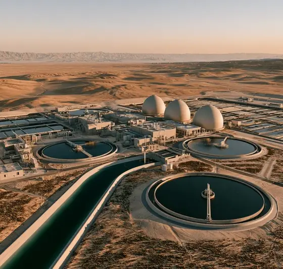 As-Samra Wastewater Treatment Plant (Phases 1 & 2), AI-generated illustration
