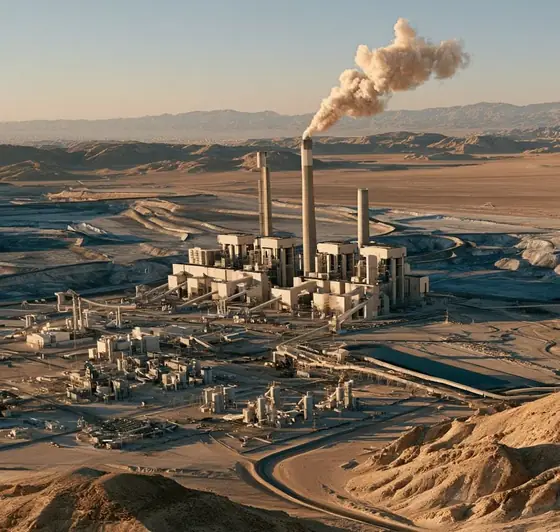Attarat Power Plant (Oil Shale, 554 MW), AI-generated illustration