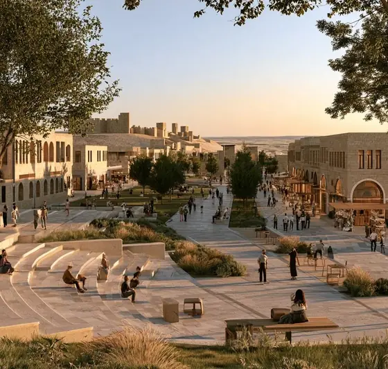 Irbid City Center Redevelopment, AI-generated illustration