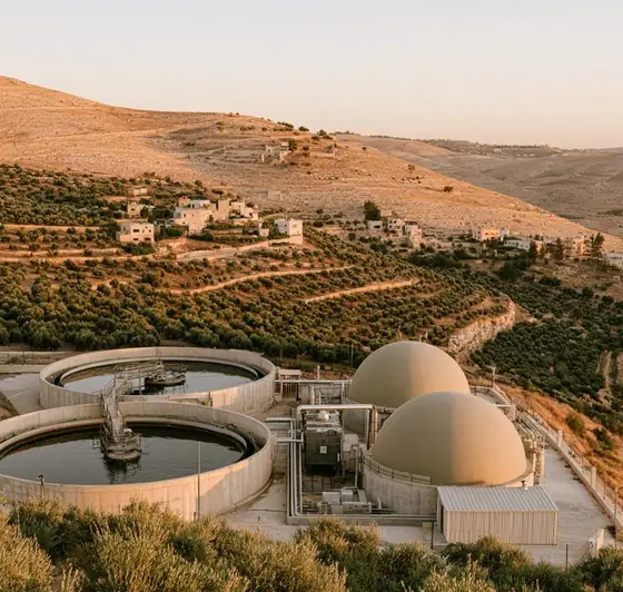 Jerash and Kufranja Wastewater Biogas Power Project, AI-generated illustration