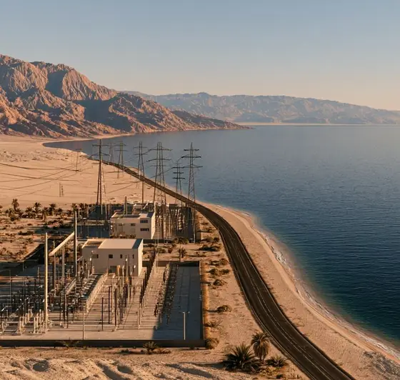 Jordan–Egypt Electricity Interconnection Upgrade (2,000 MW), AI-generated illustration