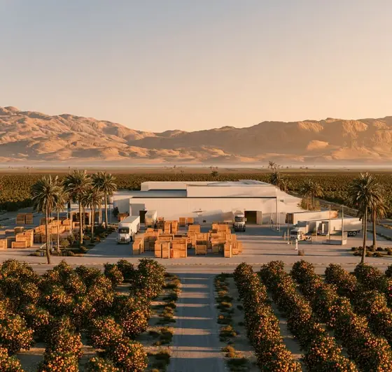 Jordan Valley Citrus and Vegetable Processing Centre, AI-generated illustration