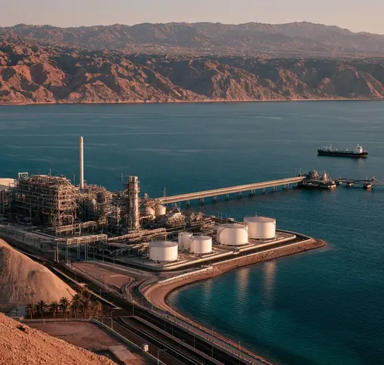 JPMC–Transpet Phosphoric Acid Plant (Aqaba), AI-generated illustration