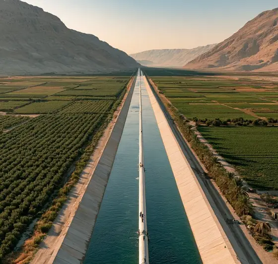 King Abdullah Canal Northern Rehabilitation, AI-generated illustration