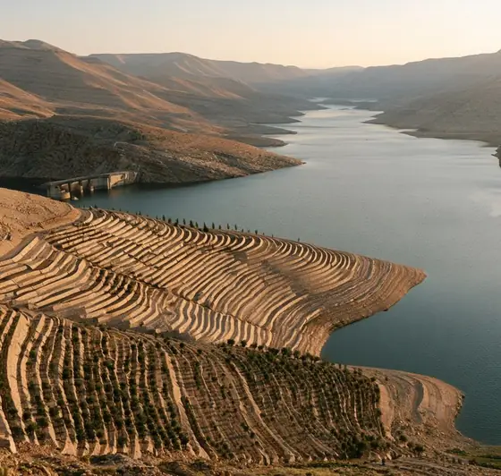King Talal Dam Sedimentation Reduction, AI-generated illustration