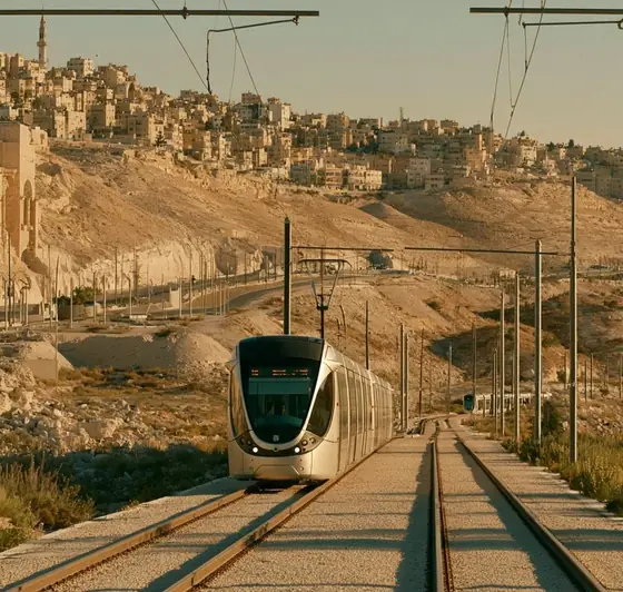 Amman–Zarqa Light Rail (LRT), AI-generated illustration