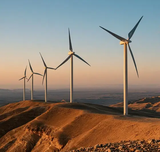 Ma'an 25 MW Wind Farm (Batn Al-Ghul), AI-generated illustration
