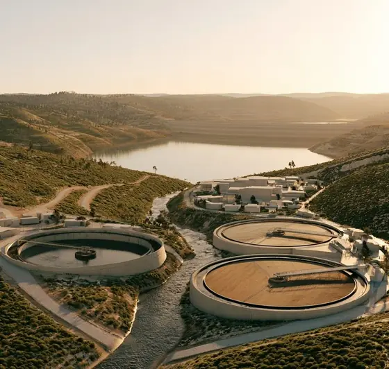 North Balqa Wastewater Treatment Plant, AI-generated illustration