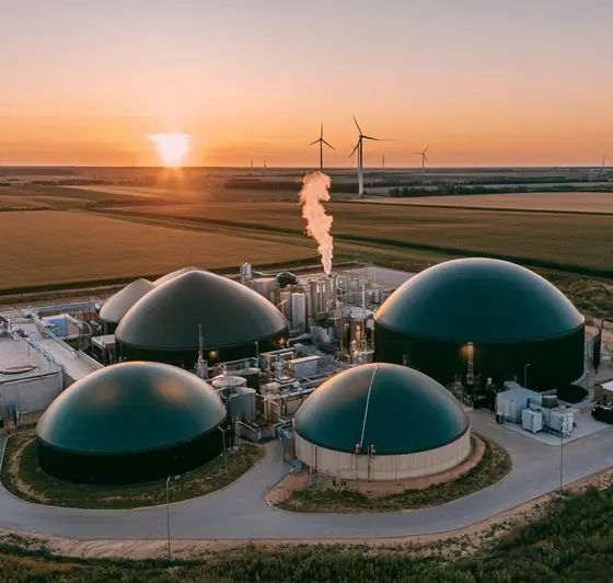 Biogas from Organic Waste, AI-generated illustration