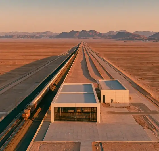 Saudi–Jordan Railway Link, AI-generated illustration