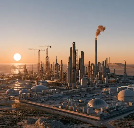 Zarqa Refinery 4th Expansion, AI-generated illustration